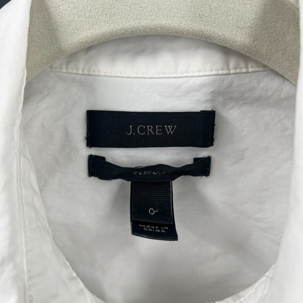 J.Crew classic white button front cotton shirt preppy classic casual nautical 0 - Picture 3 of 7